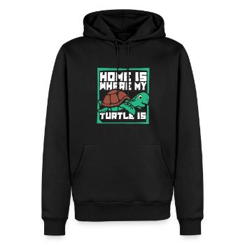 La maison est l’endroit où ma tortue est la tortue - Sweat à capuche Premium bio Homme - noir - Devant - Nico (187cm)