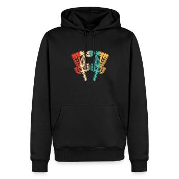 Retro Basket Disc Golfer Frisbee Golf - Sweat à capuche Premium bio Homme - noir - Devant - Nico (187cm)