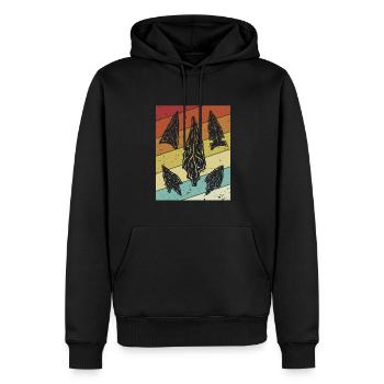 Retro Arrowhead Hunter Arrowhead Collecting - Männer Premium Bio Hoodie - Schwarz - Vorne - Nico (187cm)