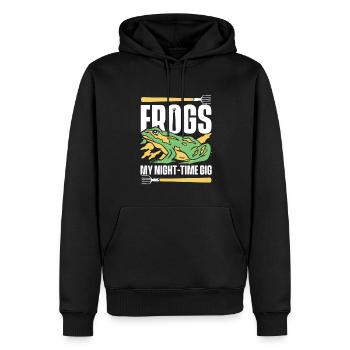 Frogs My Night Time Gig Kaulquappe Laubfrosch - Männer Premium Bio Hoodie - Schwarz - Vorne - Nico (187cm)