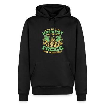 Vous voulez récolter autant de grenouilles que possible Grenouille - Sweat à capuche Premium bio Homme - noir - Devant - Nico (187cm)