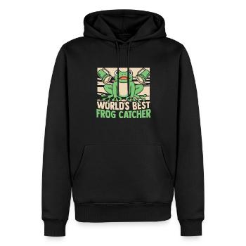 World's Best Frog Catcher Toad Tadpole Frog - Men’s Premium Organic Hoodie - black - Front - Nico (187cm)