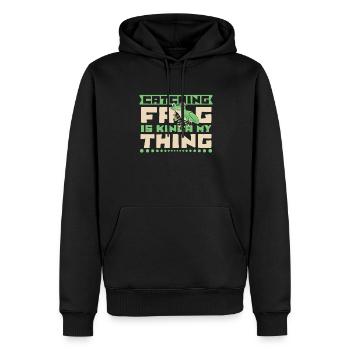 Catching Frog Is Kinda my Thing Kröte Frosch - Männer Premium Bio Hoodie - Schwarz - Vorne - Nico (187cm)