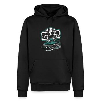 Fin de l’été Moto de neige Motoneige Motoneige - Sweat à capuche Premium bio Homme - noir - Devant - Nico (187cm)