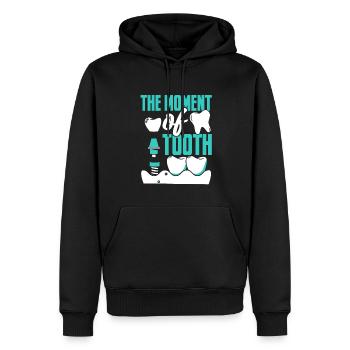 Le moment du laboratoire dentaire dentaire Laboratoire dentaire - Sweat à capuche Premium bio Homme - noir - Devant - Nico (187cm)