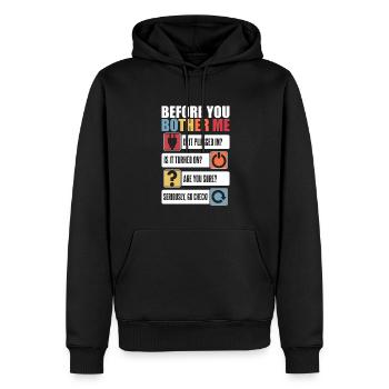 Before You Bother Me Informatiker Admin - Männer Premium Bio Hoodie - Schwarz - Vorne - Nico (187cm)