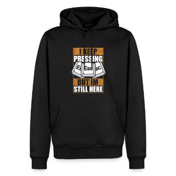 Je continue à appuyer sur esc computer scientist admin - Sweat à capuche Premium bio Homme - noir - Devant - Nico (187cm)