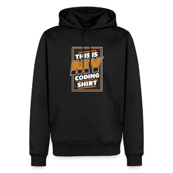 This Is My Coding Clothing Developer Coder - Männer Premium Bio Hoodie - Schwarz - Vorne - Nico (187cm)