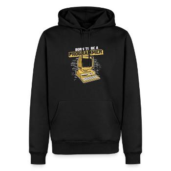 Né pour être un programmeur Développeur Coder - Sweat à capuche Premium bio Homme - noir - Devant - Nico (187cm)