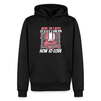 Laissez une fille vous montrer comment coder un développeur - Sweat à capuche Premium bio Homme - noir - Devant - Nico (187cm)