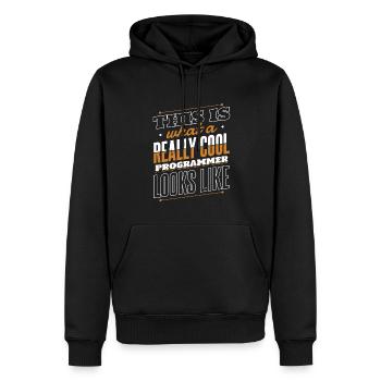 À quoi ressemble un programmeur vraiment cool - Sweat à capuche Premium bio Homme - noir - Devant - Nico (187cm)