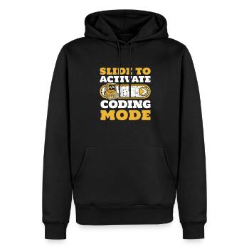 Slide To Activate Coding Mode Developer Coder - Männer Premium Bio Hoodie - Schwarz - Vorne - Nico (187cm)