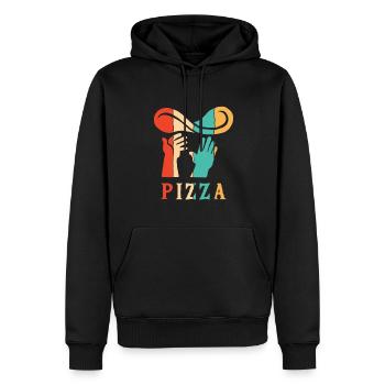 Retro Pizza Pizzablech Pizzaofen Pizza Liebhaber - Männer Premium Bio Hoodie - Schwarz - Vorne - Nico (187cm)