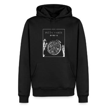 Pizza Maker Chinese Hanzi Pizzablech Pizzaofen - Männer Premium Bio Hoodie - Schwarz - Vorne - Nico (187cm)