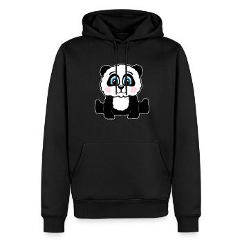 Panda Pandabär Geschenk Damen Herren Kinder - Männer Premium Bio Hoodie - Schwarz - Vorne - Nico (187cm)