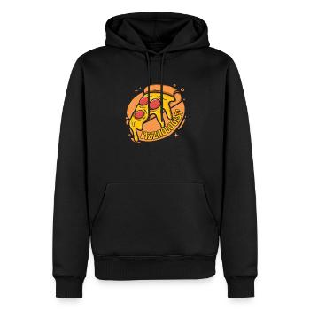 Pizzaologist Pizzablech Pizzaofen Pizza - Männer Premium Bio Hoodie - Schwarz - Vorne - Nico (187cm)