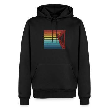 Retro Harp Music Harp Concert Harp Harpist - Men’s Premium Organic Hoodie - black - Front - Nico (187cm)