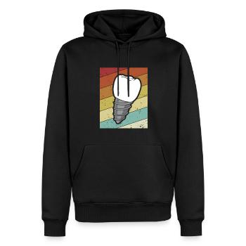 Rétro Dental Assistant Technique Laboratoire Dentaire - Sweat à capuche Premium bio Homme - noir - Devant - Nico (187cm)
