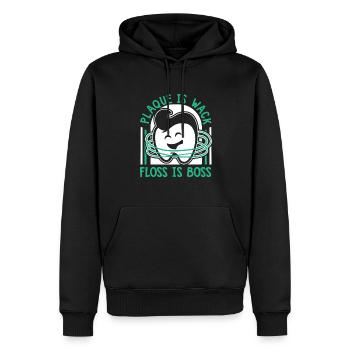 Plaque Is Wack Dentallabor - Männer Premium Bio Hoodie - Schwarz - Vorne - Nico (187cm)