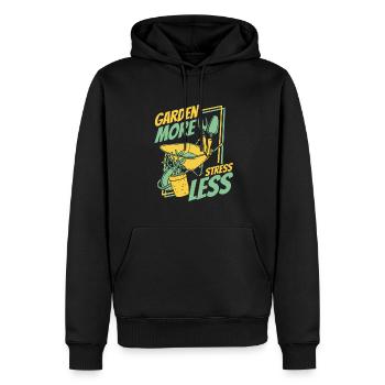 Jardin Plus de stress Moins de potager Jardin Horticulture - Sweat à capuche Premium bio Homme - noir - Devant - Nico (187cm)
