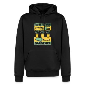 Jardin de jardins potagers horticoles Hard Gardener - Sweat à capuche Premium bio Homme - noir - Devant - Nico (187cm)