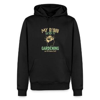 Mon cerveau est composé à 95% de jardinage horticole - Sweat à capuche Premium bio Homme - noir - Devant - Nico (187cm)