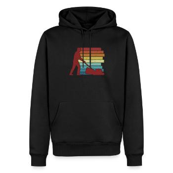 Jardin potager horticole rétro jardin - Sweat à capuche Premium bio Homme - noir - Devant - Nico (187cm)