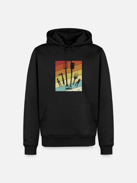 Retro allotment garden horticulture allotment garden - Men’s Premium Organic Hoodie - black