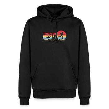 Triathlon more than a Hobby Training Triathlonrad - Men’s Premium Organic Hoodie - black - Front - Nico (187cm)