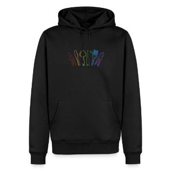 Gardening LGBT Rainbow Kleingarten Gartenbau - Männer Premium Bio Hoodie - Schwarz - Vorne - Nico (187cm)