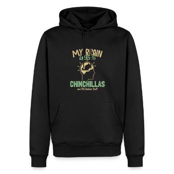 Mon cerveau est composé à 95 % de Chinchillas Longtail Longhair - Sweat à capuche Premium bio Homme - noir - Devant - Nico (187cm)