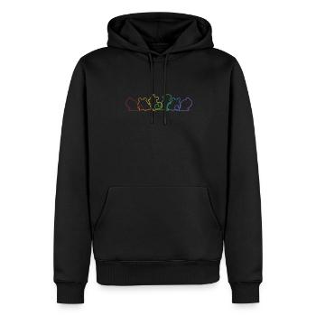 Chinchilla LGBT Rainbow Longtail Longhair - Men’s Premium Organic Hoodie - black - Front - Nico (187cm)