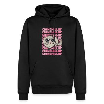 Chinchillin Kurzschwanz Langschwanz Langhaar - Männer Premium Bio Hoodie - Schwarz - Vorne - Nico (187cm)