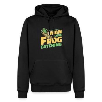 Homme J’aime Grenouille Attraper Rainette Crapaud Grenouille - Sweat à capuche Premium bio Homme - noir - Devant - Nico (187cm)