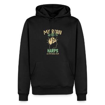 My Brain is 95% Harps Harp Music Harp - Men’s Premium Organic Hoodie - black - Front - Nico (187cm)