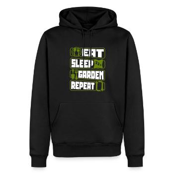 Manger Sommeil Jardin Répéter Jardin de potager Horticulture - Sweat à capuche Premium bio Homme - noir - Devant - Nico (187cm)
