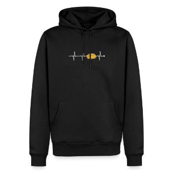 Boule de banane Python Heartbeat Snake Boule de banane - Sweat à capuche Premium bio Homme - noir - Devant - Nico (187cm)