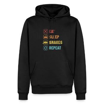 Eat Sleep Snakes Repeat Snake Python Banana - Men’s Premium Organic Hoodie - black - Front - Nico (187cm)