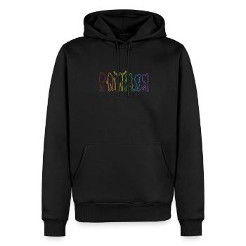 Randonnée LGBT Rainbow Randonnée Trekking Randonnée en montagne - Sweat à capuche Premium bio Homme - noir - Devant - Nico (187cm)