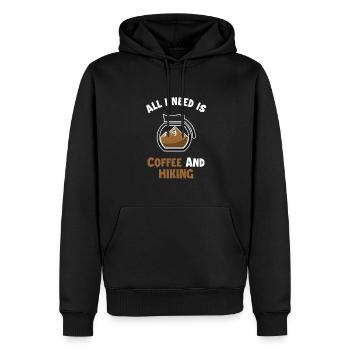 Café et randonnée Randonnée en montagne Randonnée Randonnée - Sweat à capuche Premium bio Homme - noir - Devant - Nico (187cm)