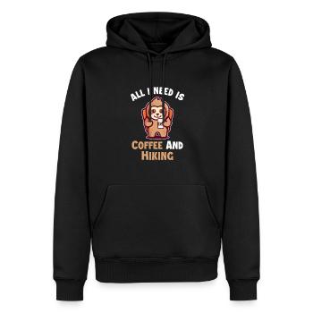 Coffee and Hiking Trekking Bergwandern Hiking - Männer Premium Bio Hoodie - Schwarz - Vorne - Nico (187cm)