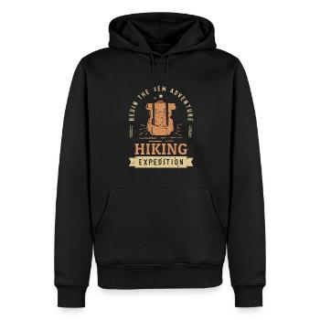 Nouvelle aventure Randonnée Expédition Randonnée Randonnée - Sweat à capuche Premium bio Homme - noir - Devant - Nico (187cm)