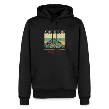 L’aventure vous appelle, Trekking, Randonnée en montagne, Randonnée pédestre - Sweat à capuche Premium bio Homme - noir - Devant - Nico (187cm)