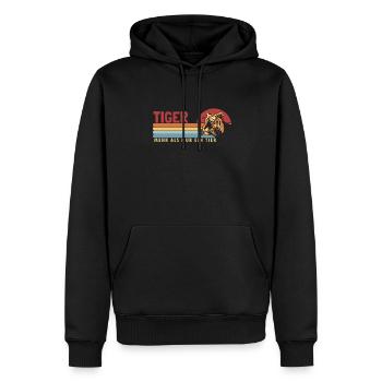 Tiger mehr als ein Tier Königstiger Sibirischer - Männer Premium Bio Hoodie - Schwarz - Vorne - Nico (187cm)