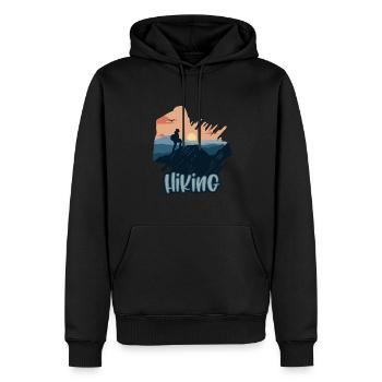 Nature Randonnée Trekking Randonnée en montagne Randonnée - Sweat à capuche Premium bio Homme - noir - Devant - Nico (187cm)
