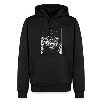 Tiger Chinese Hanzi Raubkatze Königstiger - Männer Premium Bio Hoodie - Schwarz - Vorne - Nico (187cm)