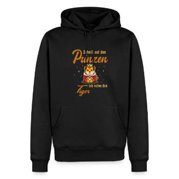 Ich nehm den Tiger Raubkatze Königstiger - Männer Premium Bio Hoodie - Schwarz - Vorne - Nico (187cm)