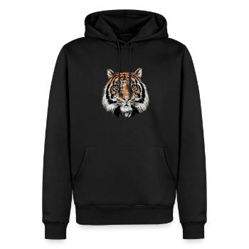 Raubkatze Königstiger Wildkatze Sibirischer Tiger - Männer Premium Bio Hoodie - Schwarz - Vorne - Nico (187cm)