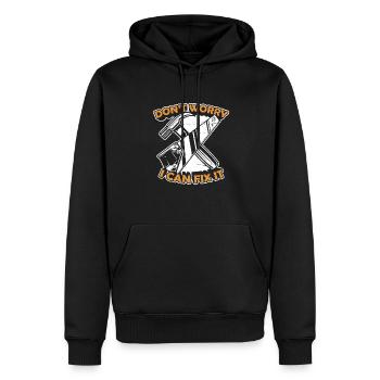 Ne vous inquiétez pas, je peux le réparer Tischler Carpenter - Sweat à capuche Premium bio Homme - noir - Devant - Nico (187cm)