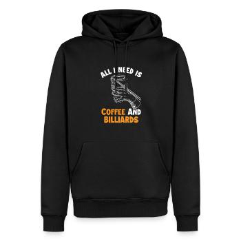 Coffee and Billiards Billiards Snooker - Männer Premium Bio Hoodie - Schwarz - Vorne - Nico (187cm)